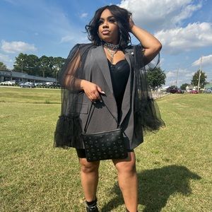 Grey/ Black tulle Blazer.